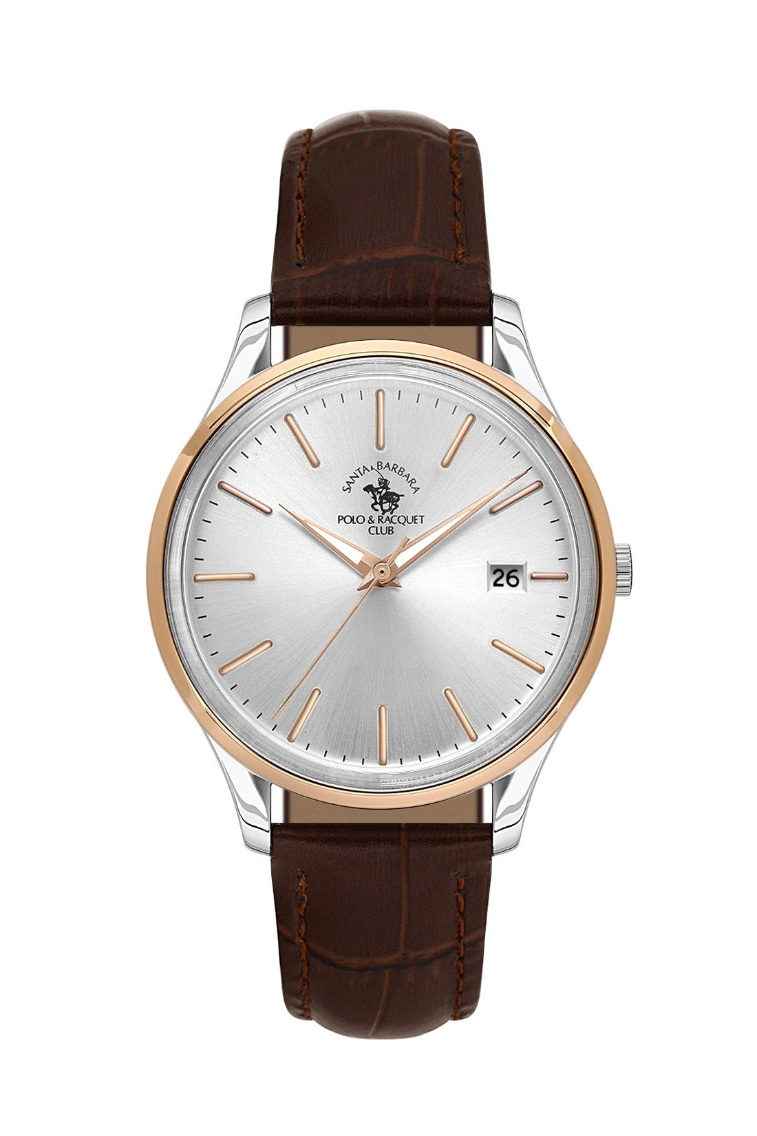 SANTA BARBARA POLO &amp; RACQUET CLUB Quartz Miyota 2317 Movement Silver Dial Analouge Watch For- Gents SB.8.10011-6