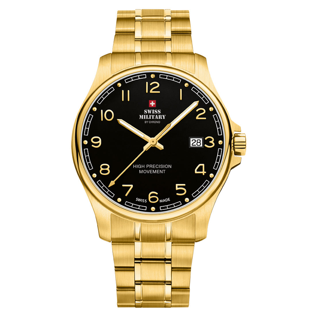 Swiss Military by Chrono Swiss Made Black Dial Analog Watch for Gents - SM30200.22