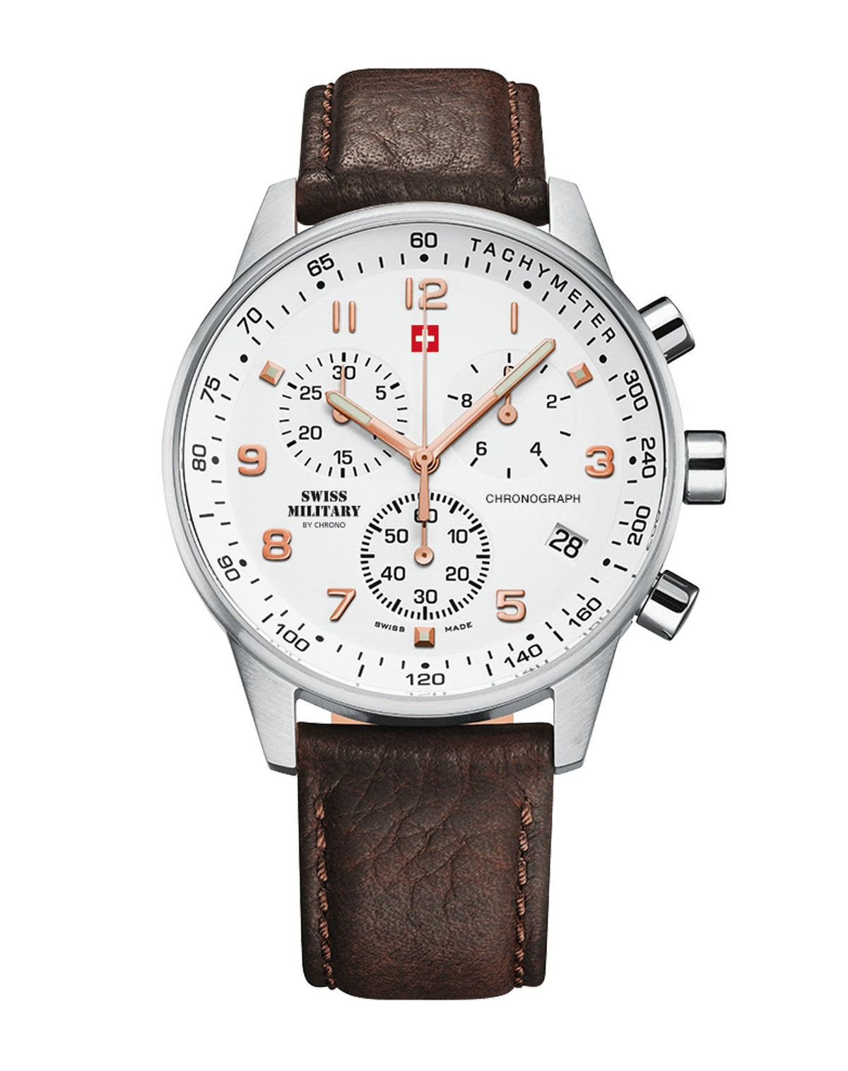 Swiss Military By Chrono Swiss Made Minimalist Chronograph Quartz Gents Watch 41mm SM34012.11