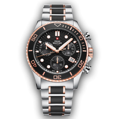 Swiss Military by Chrono Swiss Made Black Dial Analog Watch for Gents - SM34051.03