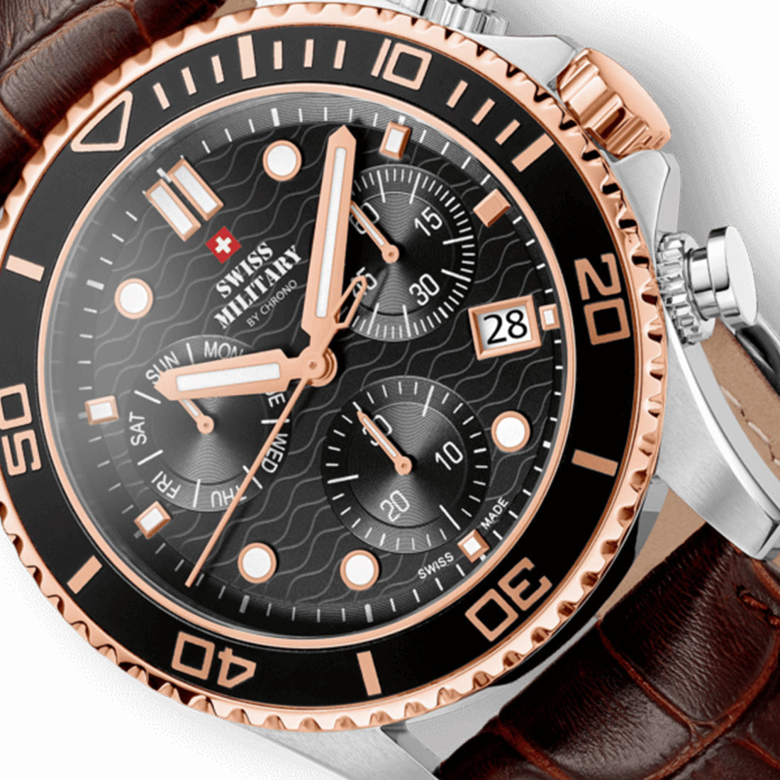 Swiss Military by Chrono Swiss Made Black Dial Analog Watch for Gents - SM34051.05