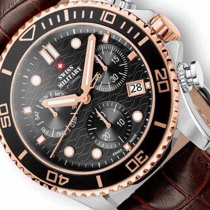 Swiss Military by Chrono Swiss Made Black Dial Analog Watch for Gents - SM34051.05