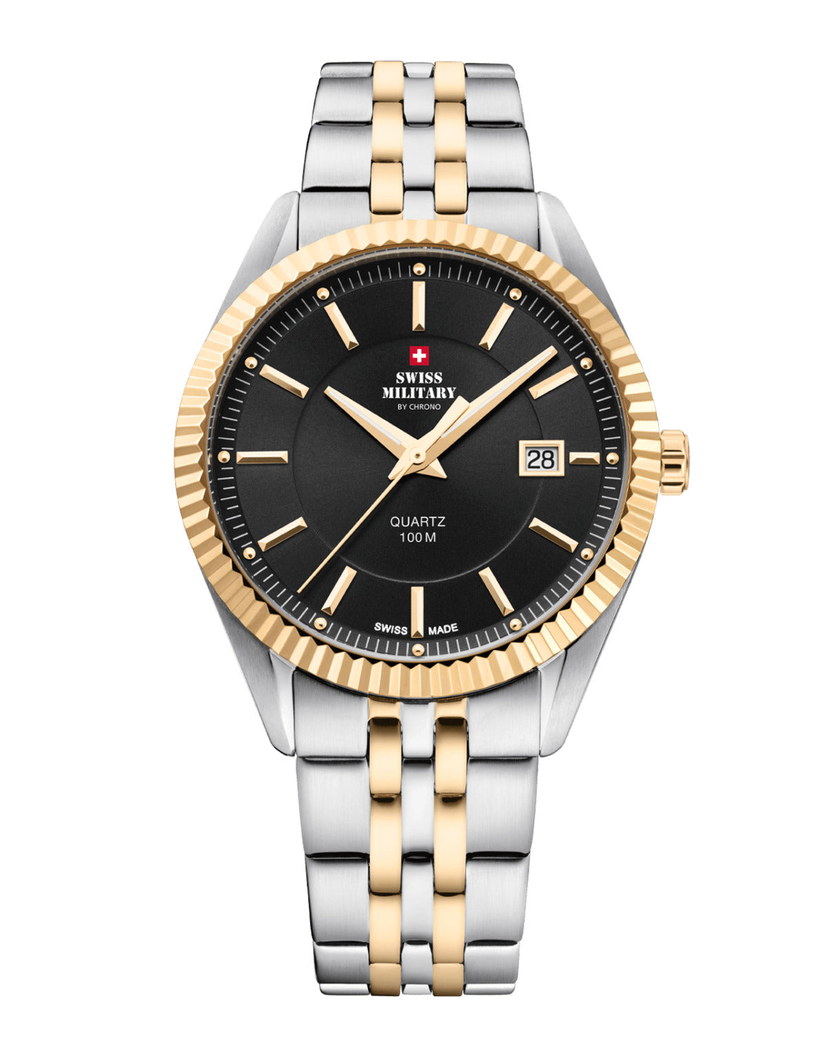 Swiss Military By Chrono Swiss Made Quartz Black Dial Analog Watch For Gents - SM34065.04