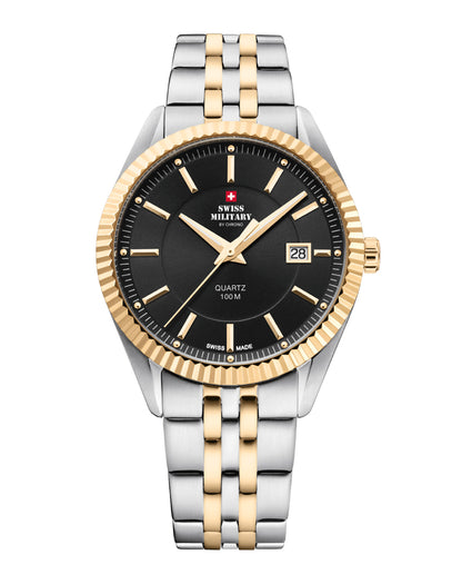 Swiss Military By Chrono Swiss Made Quartz Black Dial Analog Watch For Gents - SM34065.04