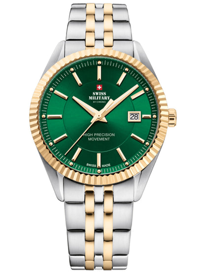Swiss Military by Chrono Swiss Made Green Dial Analog Watch for Gents - SM34065.10