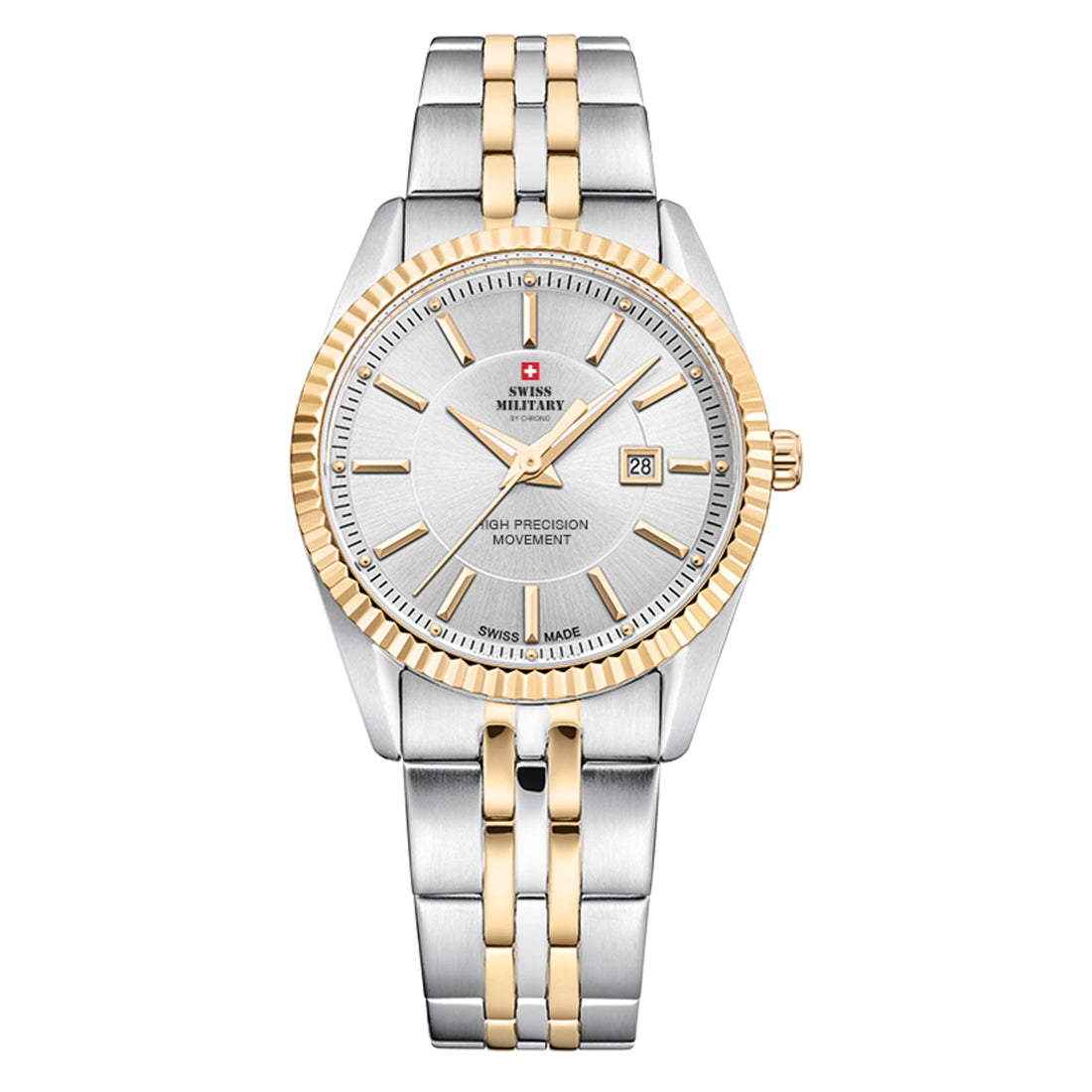 Swiss Military by Chrono Swiss Made Silver Dial Analog Watch for Ladies - SM34066.05