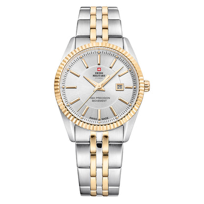 Swiss Military by Chrono Swiss Made Silver Dial Analog Watch for Ladies - SM34066.05