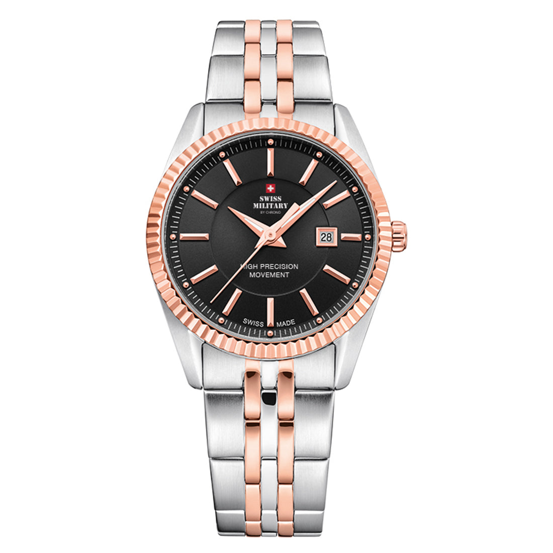Swiss Military by Chrono Swiss Made Black Dial Analog Watch for Ladies - SM34066.06