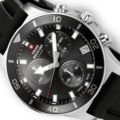 Swiss Military by Chrono Swiss Made Black Dial Analog Watch for Gents - SM34067.07