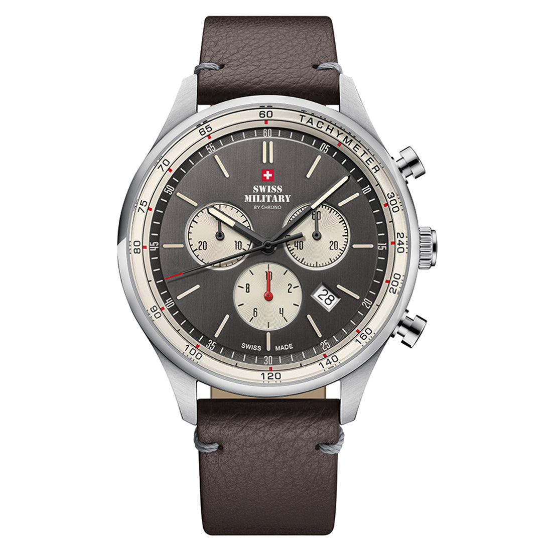 Swiss Military by Chrono Swiss Made Grey Dial Analog Watch for Gents - SM34081.12