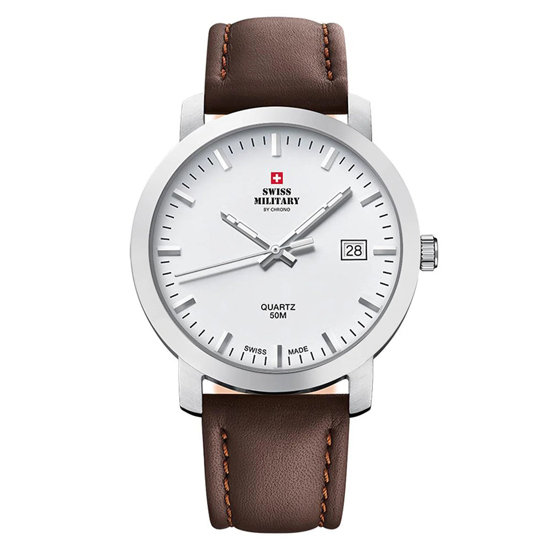 Swiss Military by Chrono Swiss Made White Dial Analog Watch for Gents - SM34083.05