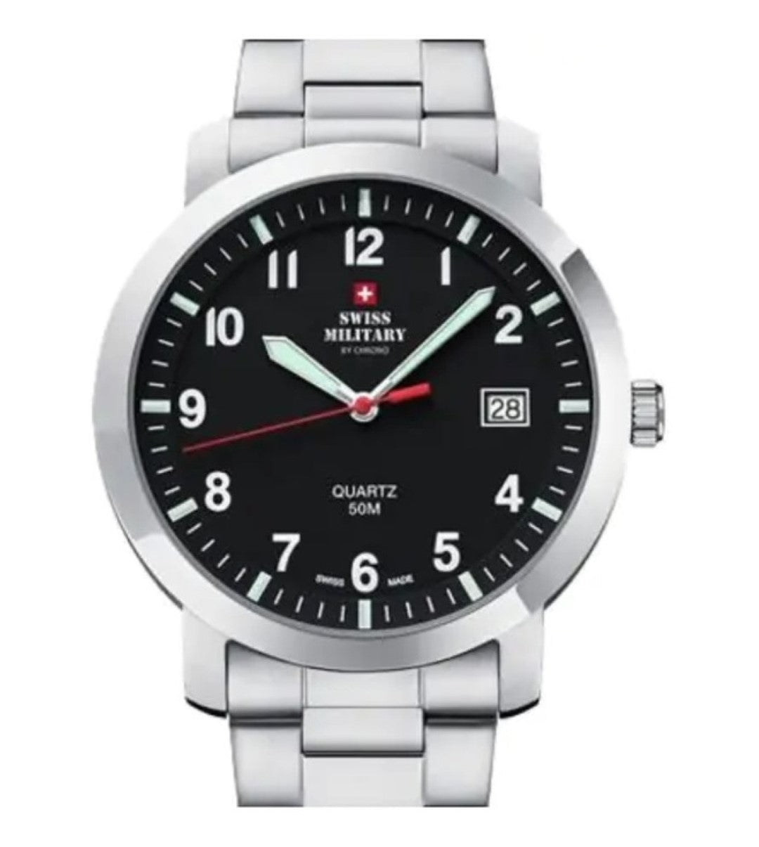 Swiss Military by Chrono Swiss Made Black Dial Analog Watch for Gents - SM34083.07