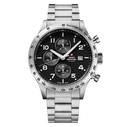 Swiss Military by Chrono Swiss Made Black Dial Analog Watch for Gents - SM34084.01