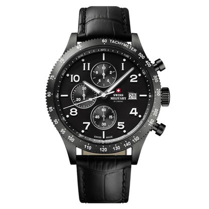 Swiss Military by Chrono Swiss Made Black Dial Analog Watch for Gents - SM34084.07