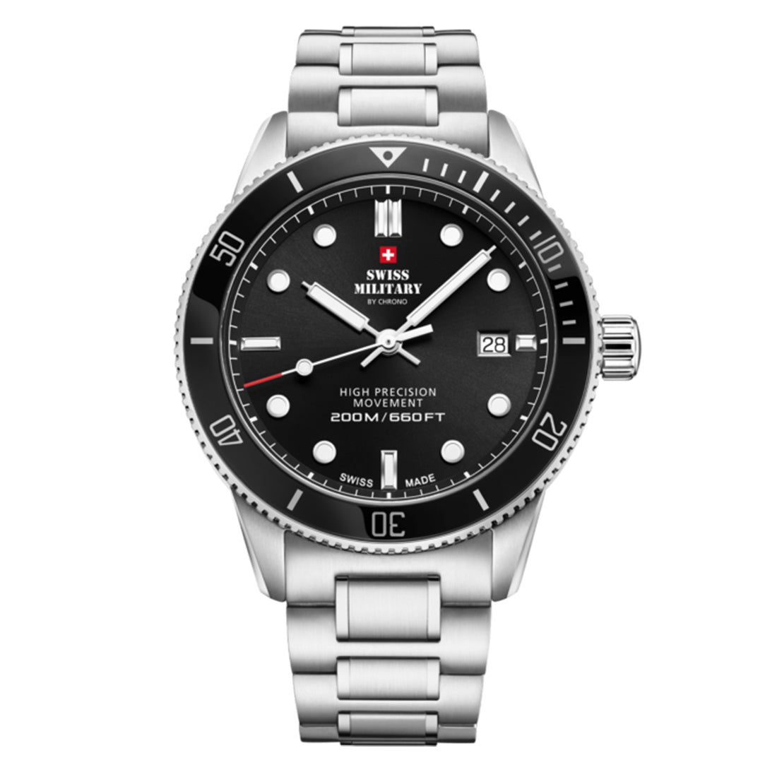 Swiss Military by Chrono Swiss Made Black Dial Analog Watch for Gents - SM34088.01