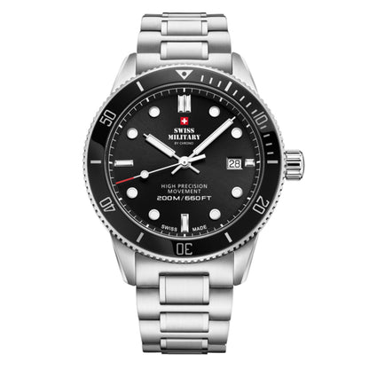 Swiss Military by Chrono Swiss Made Black Dial Analog Watch for Gents - SM34088.01