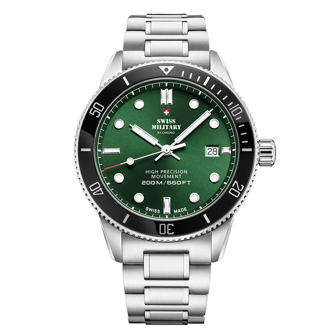 Swiss Military by Chrono Swiss Made Green Dial Analog Watch for Gents - SM34088.03
