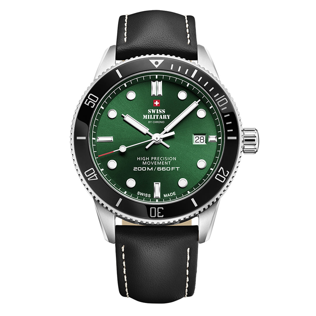 Swiss Military by Chrono Swiss Made Green Dial Analog Watch for Gents - SM34088.06