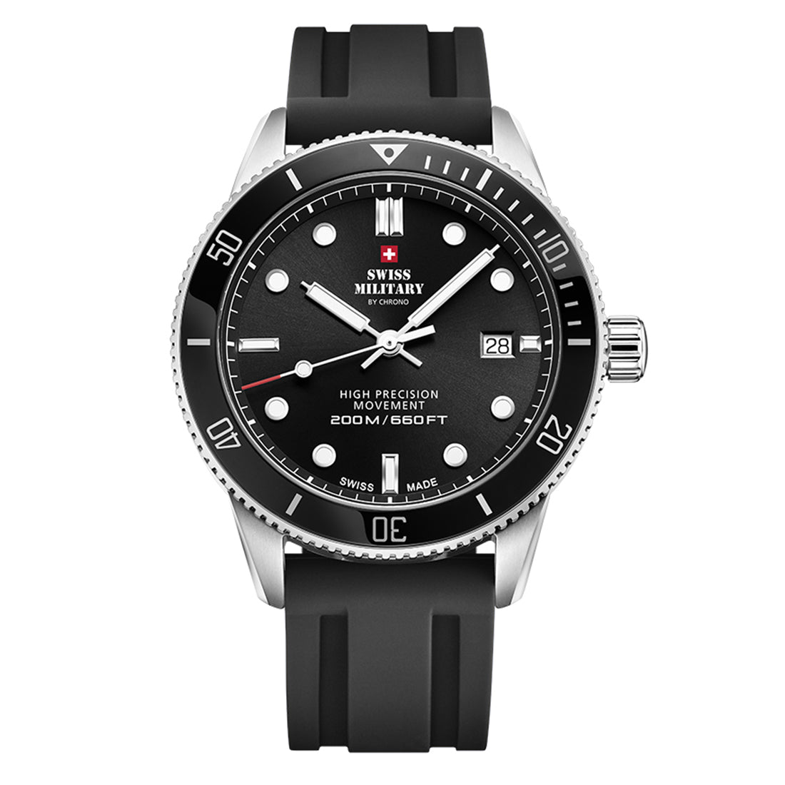 Swiss Military by Chrono Swiss Made Black Dial Analog Watch for Gents - SM34088.07