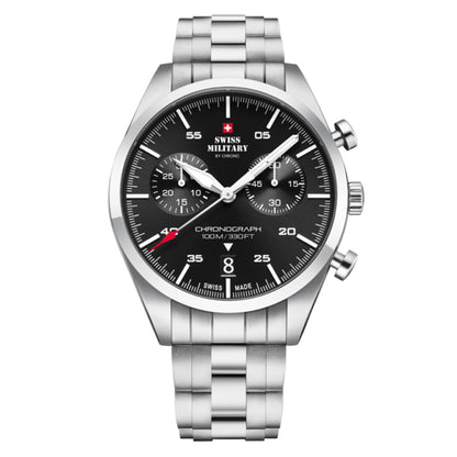 Swiss Military by Chrono Swiss Made Black Dial Analog Watch for Gents - SM34090.01