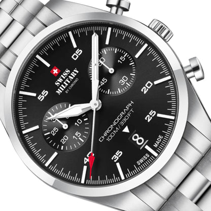 Swiss Military by Chrono Swiss Made Black Dial Analog Watch for Gents - SM34090.01