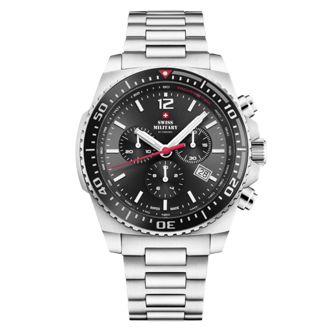 Swiss Military by Chrono Swiss Made Black Dial Analog Watch for Gents - SM34093.01
