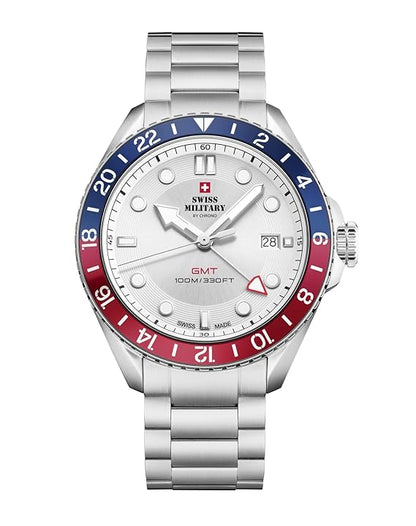 Swiss Military Swiss Made Quartz Silver Dial Watch for Men - SM34095.02