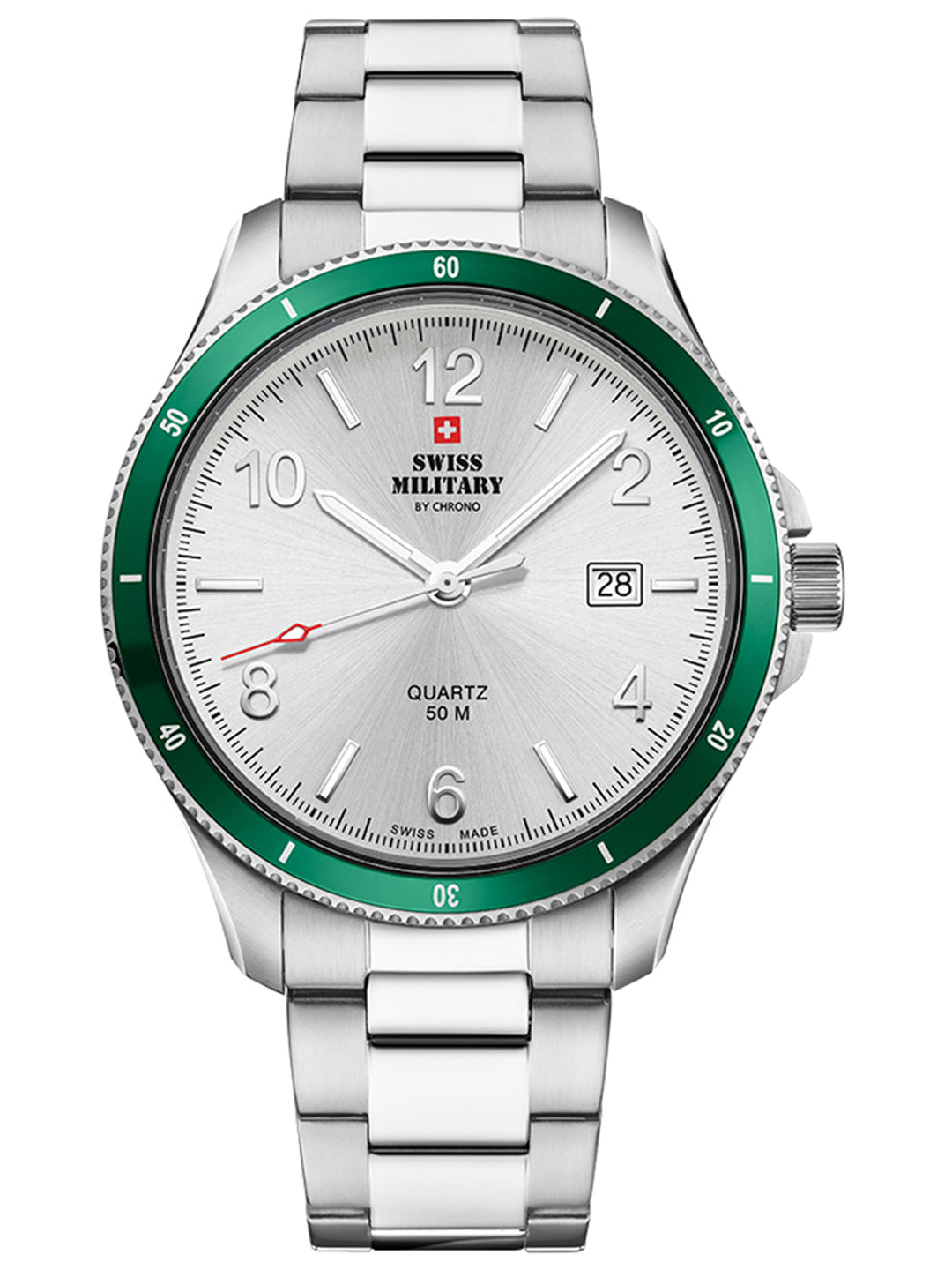 Swiss Military by Chrono Swiss Made Silver Dial Analog Watch for Gents - SM34096.04