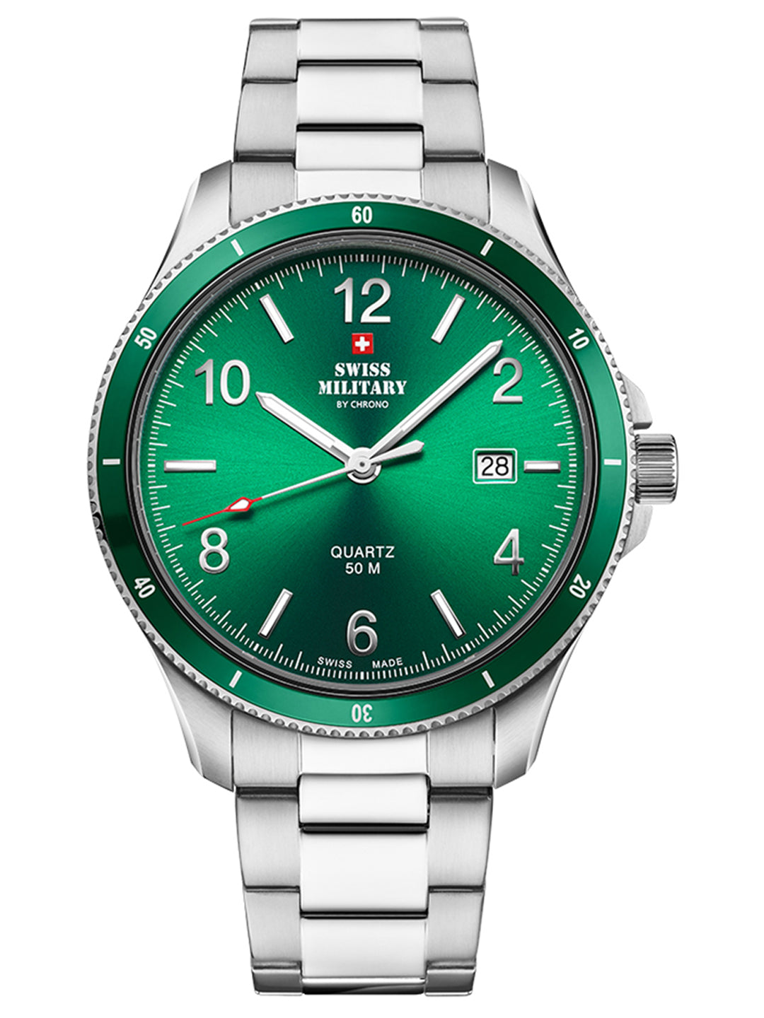 Swiss Military by Chrono Swiss Made Green Dial Analog Watch for Gents - SM34096.05