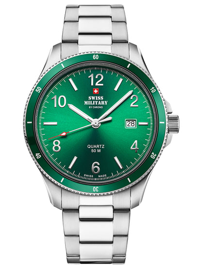 Swiss Military by Chrono Swiss Made Green Dial Analog Watch for Gents - SM34096.05
