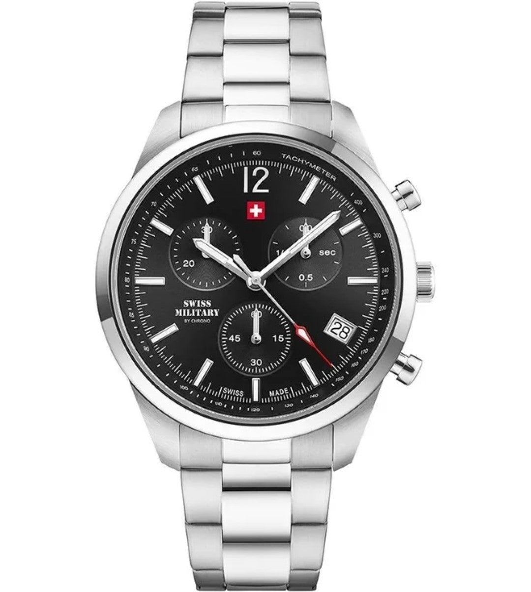 Swiss Military by Chrono Swiss Made Black Dial Chronograph Watch for Gents - SM34097.01