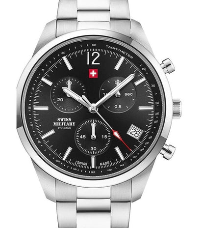 Swiss Military by Chrono Swiss Made Black Dial Chronograph Watch for Gents - SM34097.01