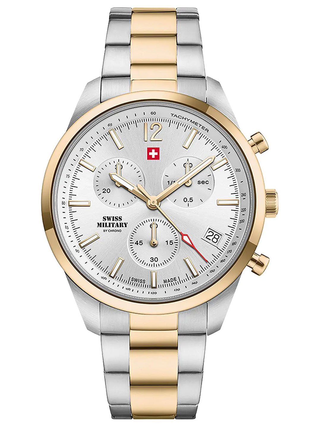 Swiss Military by Chrono Swiss Made Silver Dial Chronograph Watch for Gents - SM34097.05