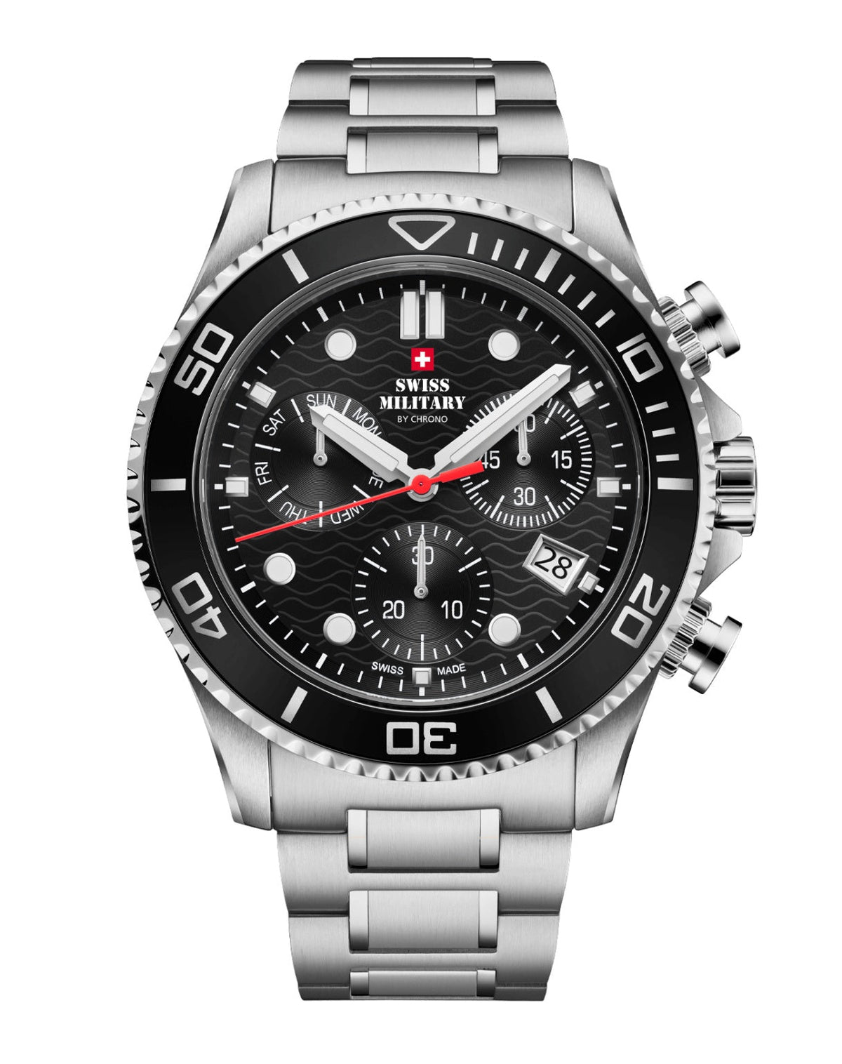 Swiss Military By Chrono Swiss Made The Stylish Military Chronograph Quartz Gents Watch 46mm SM34101.01