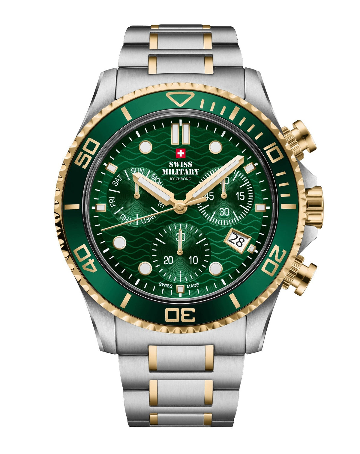 Swiss Military By Chrono Swiss Made The Stylish Military Chronograph Quartz Gents Watch 46mm SM34101.05