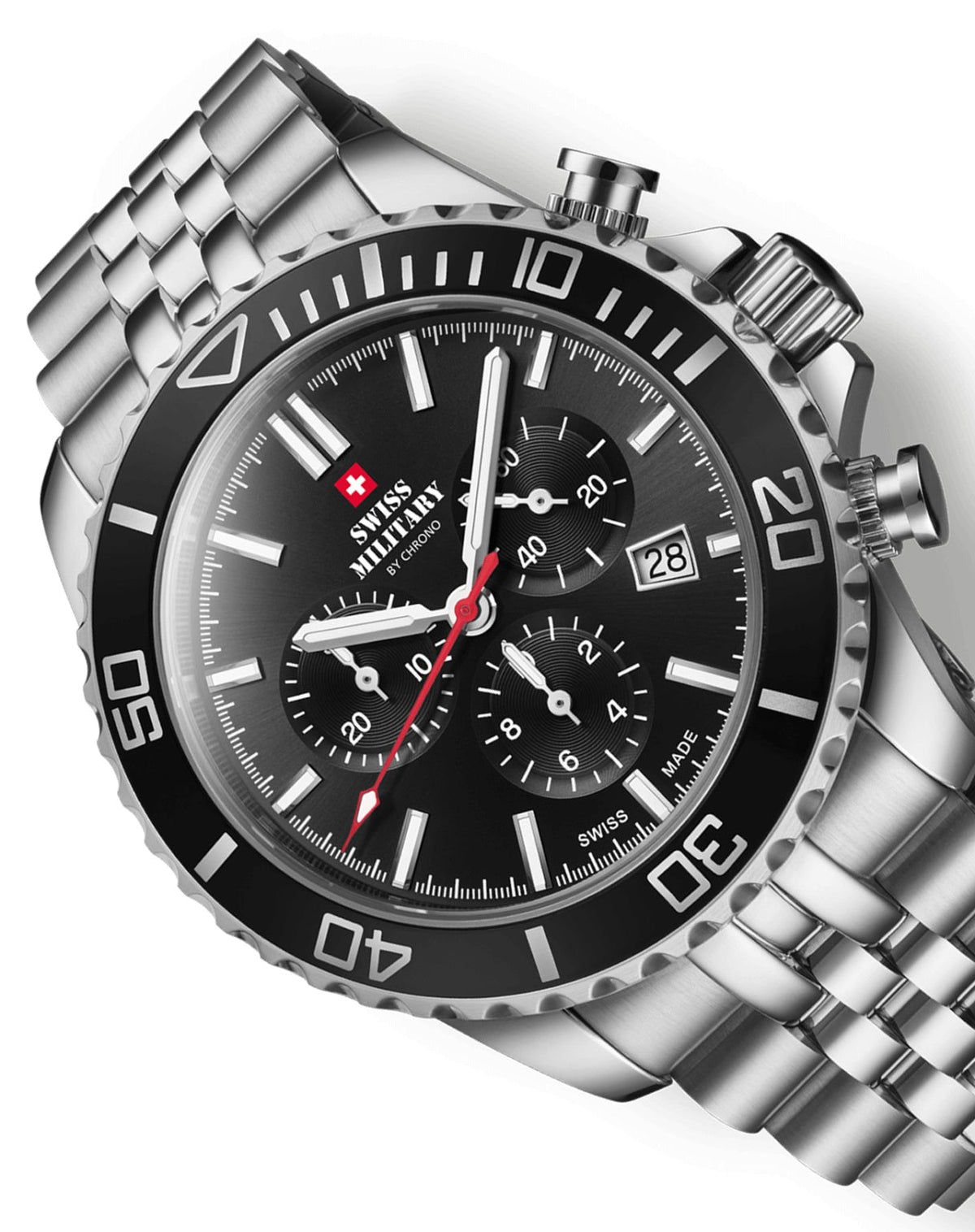 Swiss Military By Chrono Swiss Made Sports Chronograph Quartz Gents Watch 43mm SM34103.01