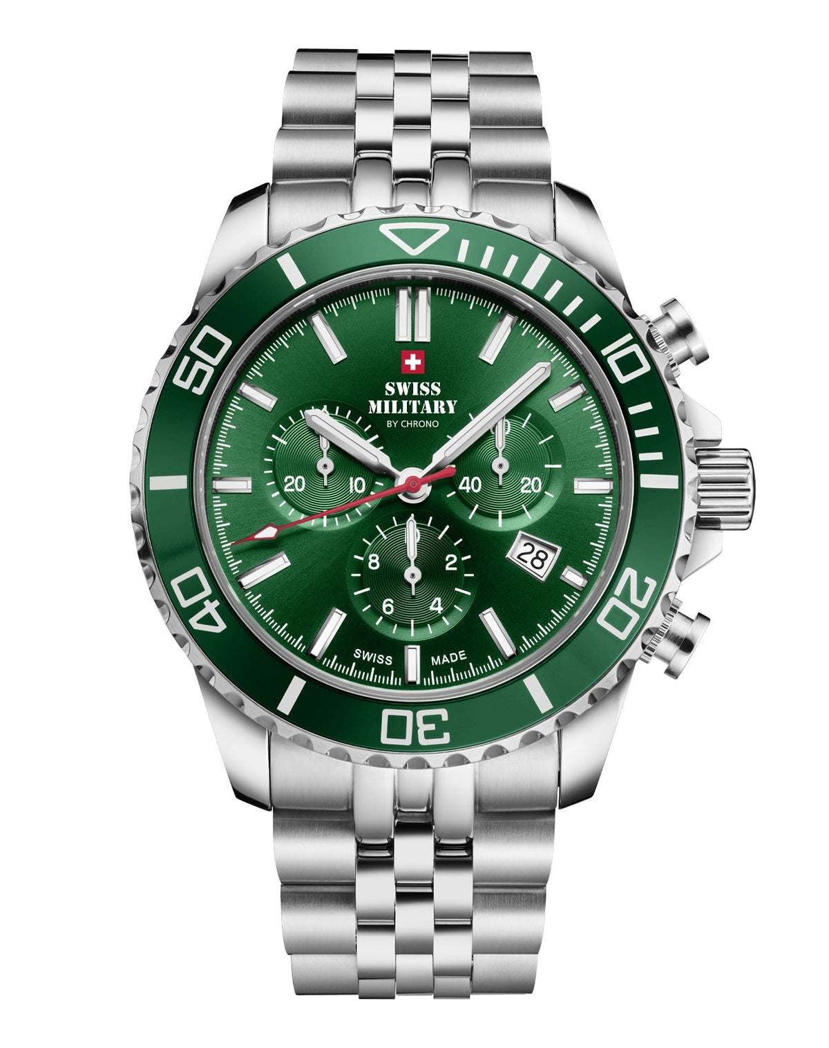 Swiss Military By Chrono Swiss Made Sports Chronograph Quartz Gents Watch 43mm SM34103.04