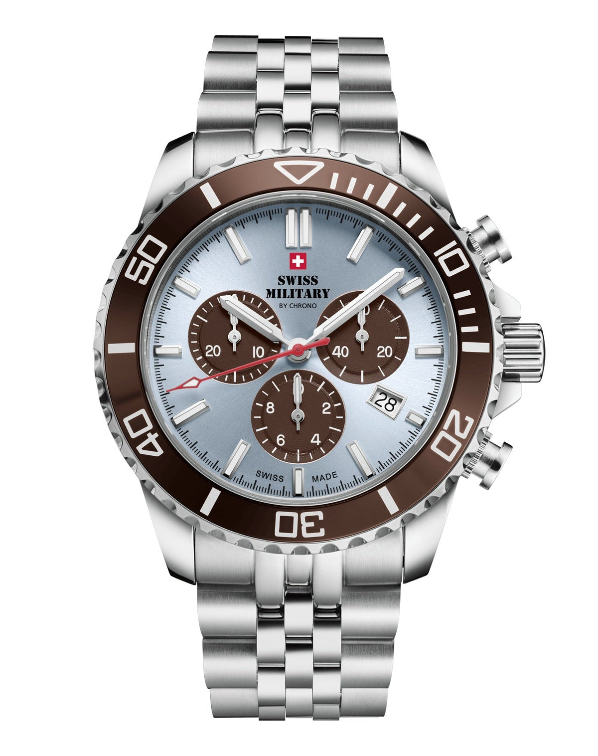 Swiss Military By Chrono Swiss Made Sports Chronograph Quartz Gents Watch 43mm SM34103.06