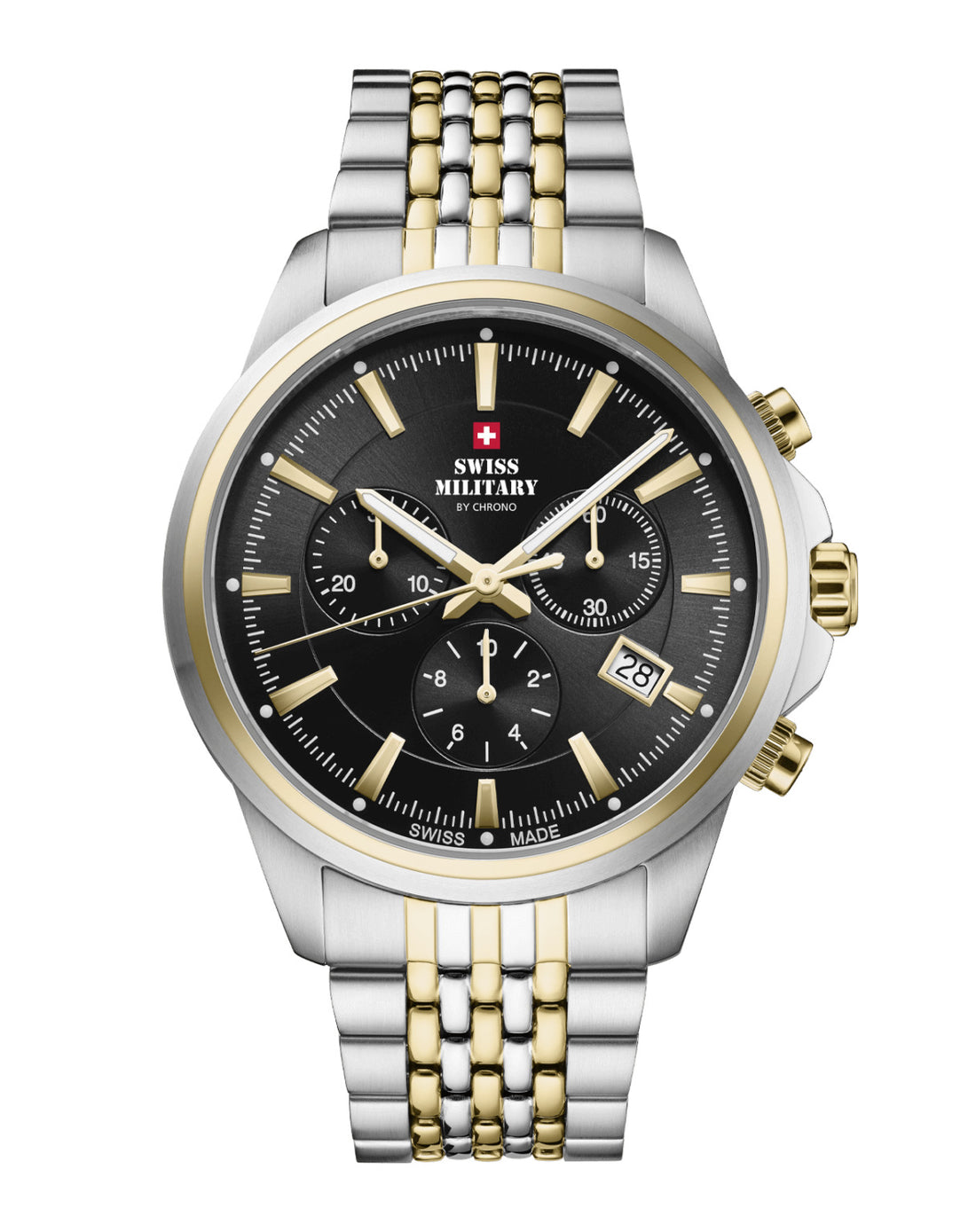 Swiss Military By Chrono Swiss Made Quartz Black Dial Analog Watch For Gents - SM34107.05