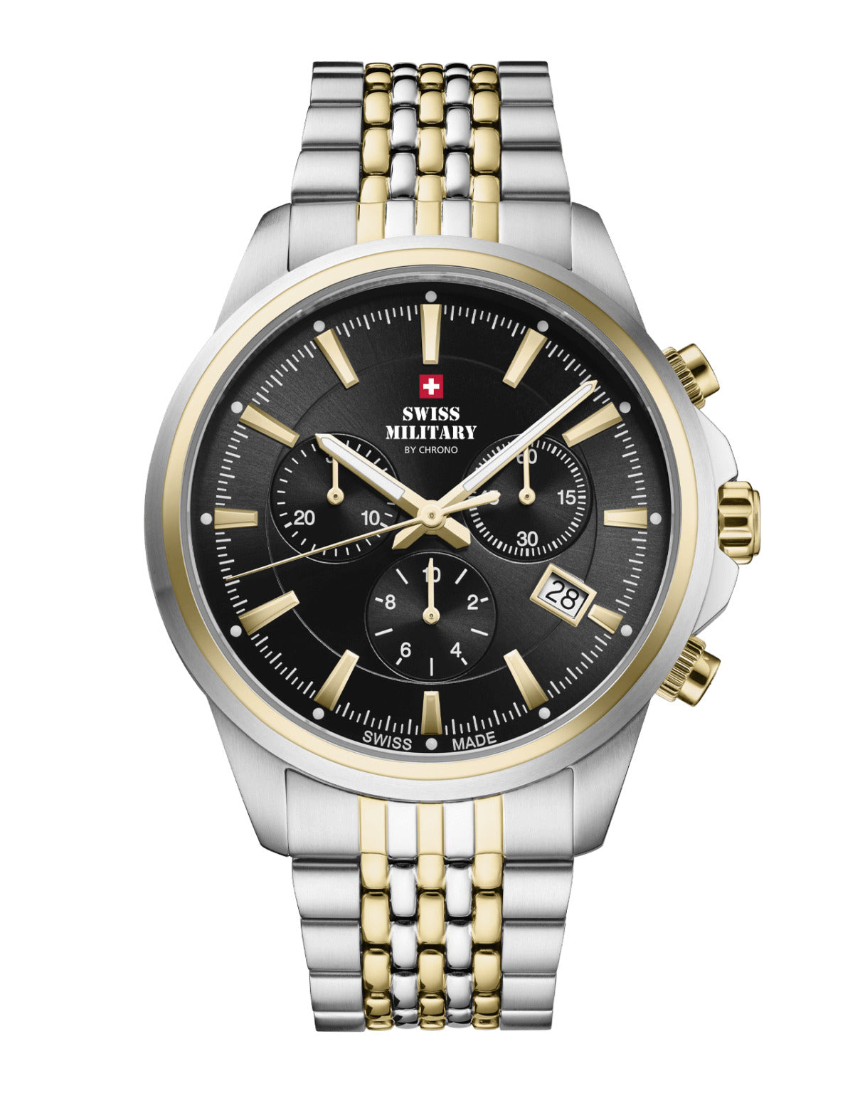 Swiss Military By Chrono Swiss Made Quartz Black Dial Analog Watch For Gents - SM34107.05