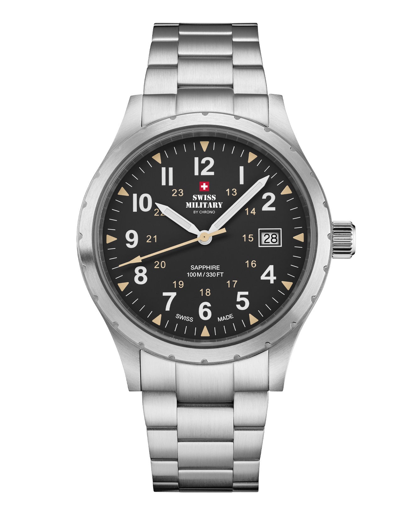 Swiss Military By Chrono Swiss Made Quartz Black Dial Analog Watch For Gents - SM34108.01