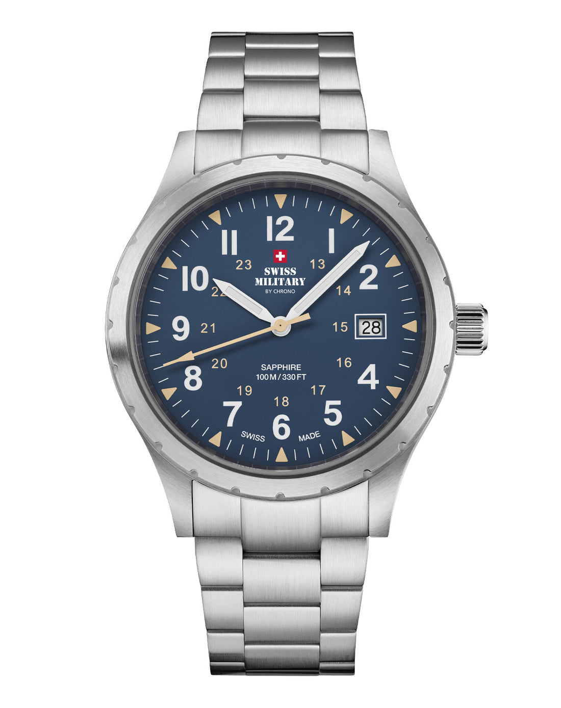 Swiss Military By Chrono Swiss Made Quartz Blue Dial Analog Watch For Gents - SM34108.03