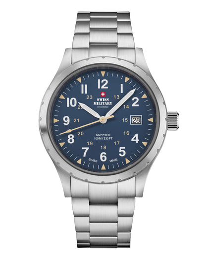 Swiss Military By Chrono Swiss Made Quartz Blue Dial Analog Watch For Gents - SM34108.03