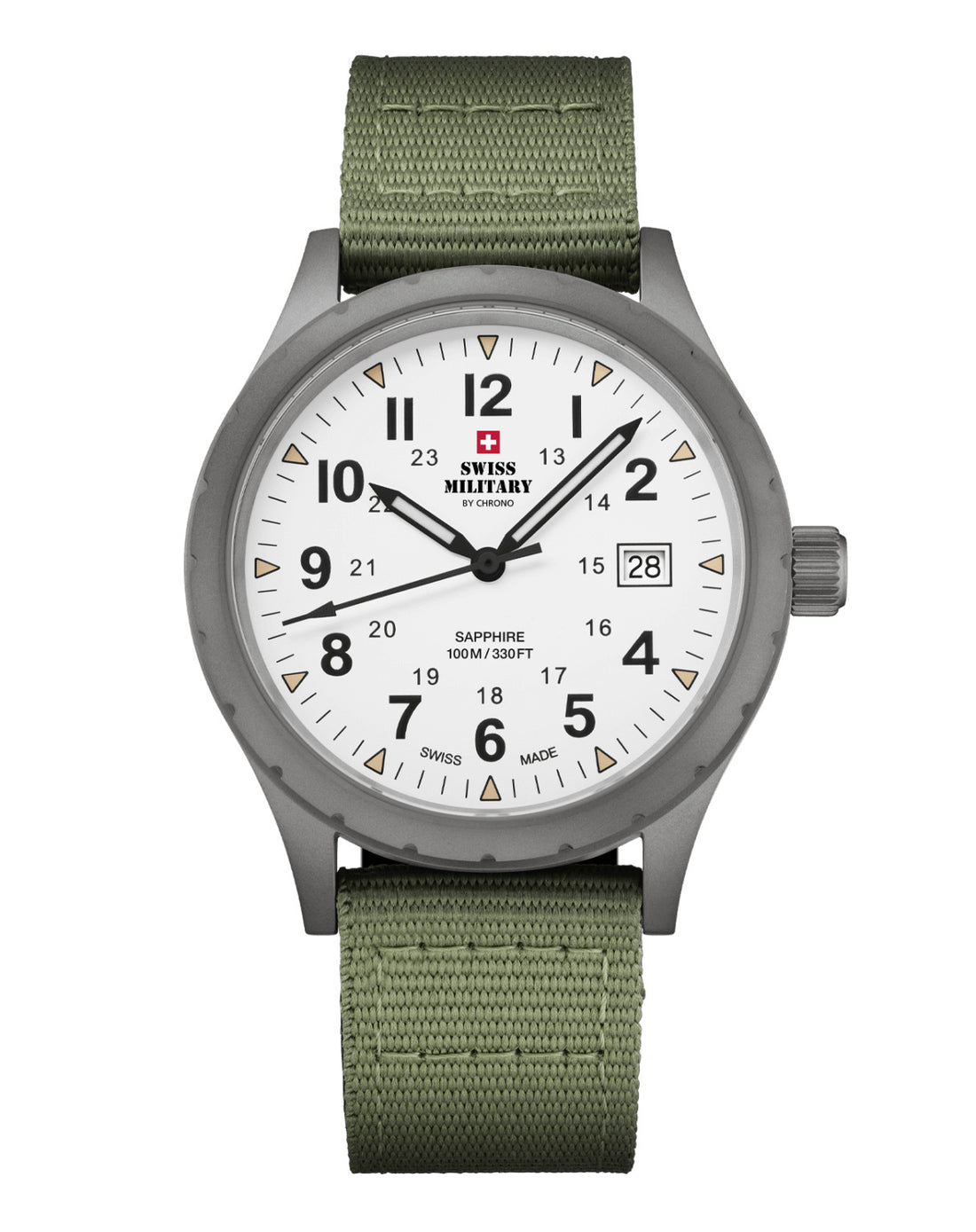 Swiss Military By Chrono Swiss Made Quartz White  Dial Analog Watch For Gents - SM34108.04