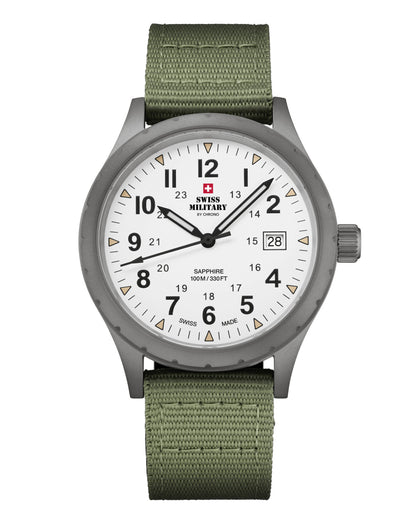 Swiss Military By Chrono Swiss Made Quartz White  Dial Analog Watch For Gents - SM34108.04