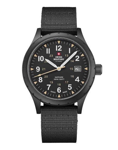 Swiss Military By Chrono Swiss Made Quartz Black Dial Analog Watch For Gents - SM34108.06