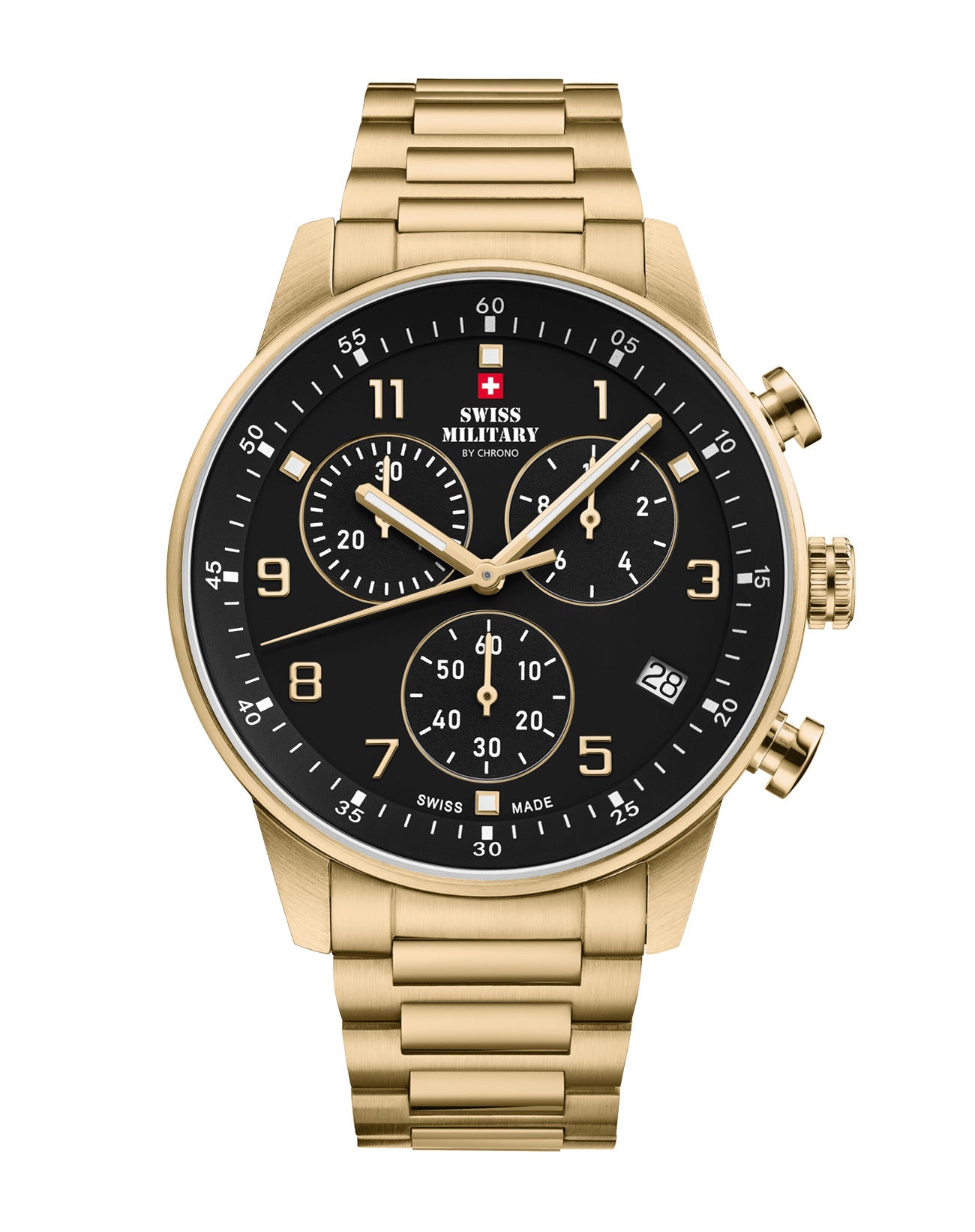 Swiss Military By Chrono Swiss Made Quartz Black Dial Analog Watch For Gents - SM34114.05