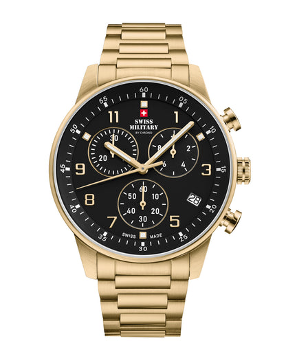 Swiss Military By Chrono Swiss Made Quartz Black Dial Analog Watch For Gents - SM34114.05