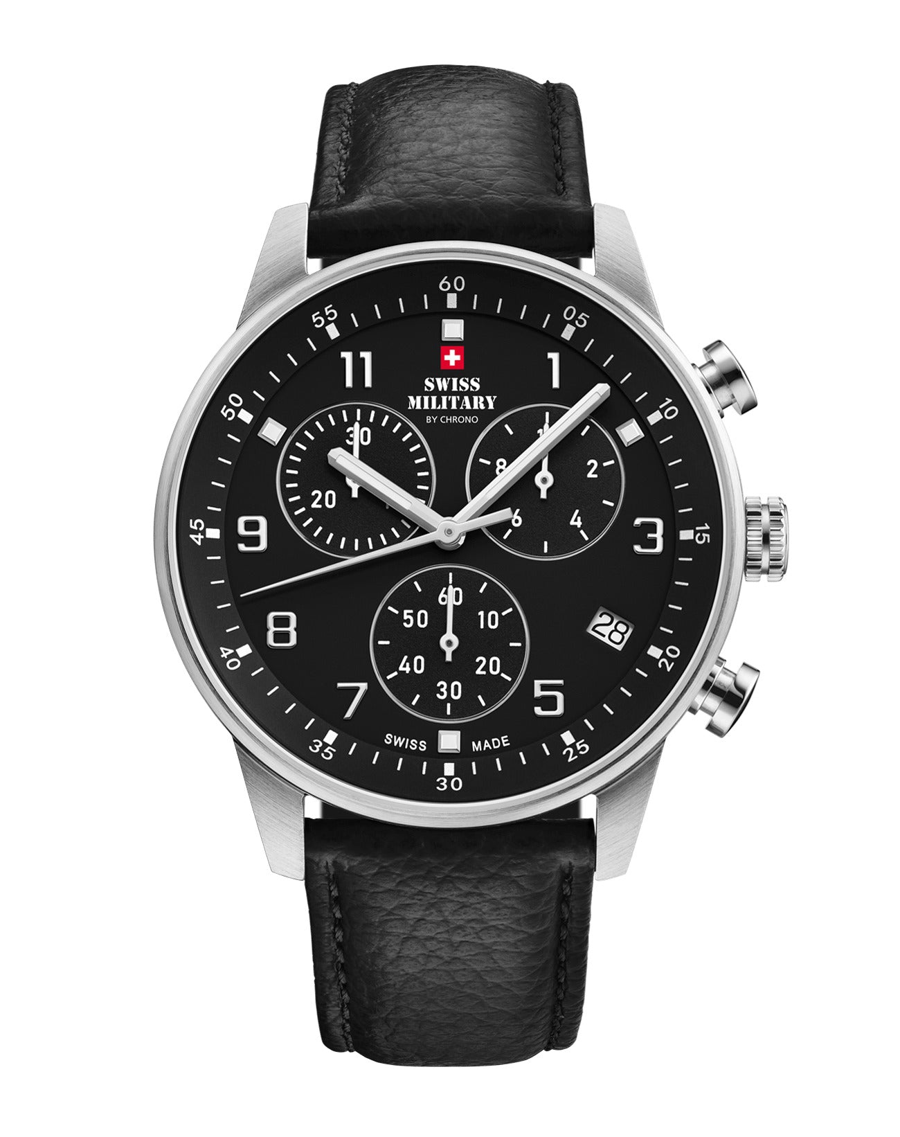 Swiss Military By Chrono Swiss Made Quartz Black Dial Analog Watch For Gents - SM34114.08