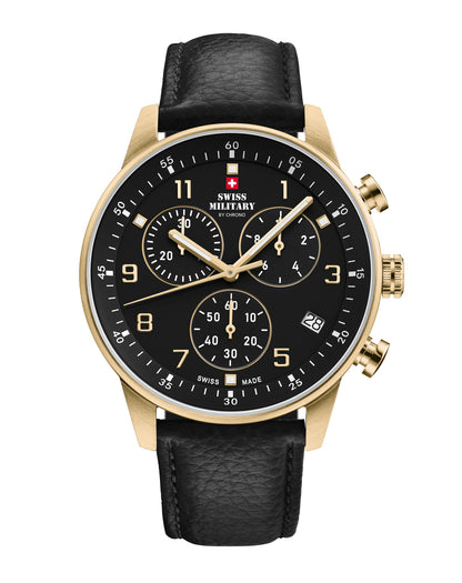 Swiss Military By Chrono Swiss Made Quartz Black Dial Analog Watch For Gents - SM34114.10